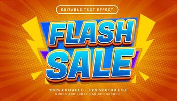 vente flash vente modèle d'effet de texte modifiable 3d vecteur