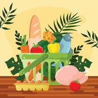 aliments naturels et biologiques fruits et légumes vecteur