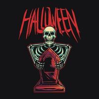 crâne effrayant halloween illustration vectorielle vecteur