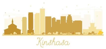 silhouette dorée des toits de la ville de kinshasa. vecteur