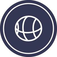 icône circulaire de sport de basket-ball vecteur