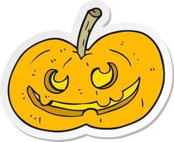 autocollant d'une citrouille d'halloween de dessin animé vecteur