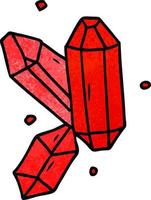 doodle dessin animé texturé de gemmes de cristal vecteur