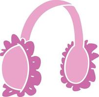 dessin animé doodle de cache-oreilles roses vecteur