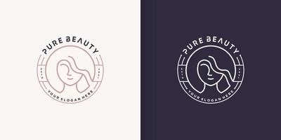 femme logo abstrait avec concept de ligne créative vecteur premium partie 1