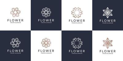 définir le logo de fleur de bundle avec vecteur premium idée créative