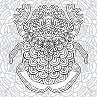 coloriages de mandala d'insectes. vecteur