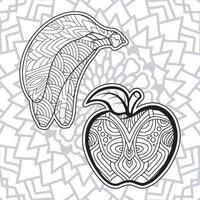 page de livre de coloriage de fruits pour adultes vecteur