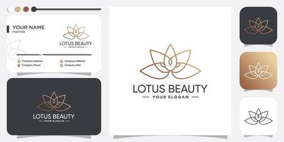 idée de logo beauté lotus avec vecteur premium concept ligne dorée