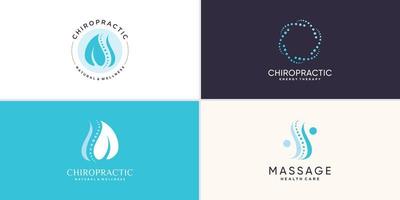 collection de logo chiropratique avec vecteur premium de concept d'élément créatif