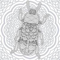 coloriages de mandala d'insectes. vecteur