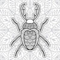 coloriages de mandala d'insectes. vecteur