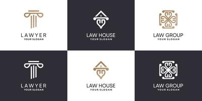 collection de logo d'avocat avec vecteur premium d'élément différent moderne