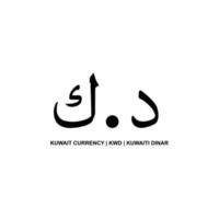 symbole d'icône de devise koweït avec code iso. dinar koweïtien. code iso kwd. illustration vectorielle vecteur