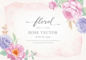 belle fleur rose et feuille botanique illustration peinte numériquement pour l'amour mariage saint valentin ou arrangement invitation conception carte de voeux