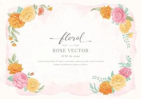 belle fleur rose et feuille botanique illustration peinte numériquement pour l'amour mariage saint valentin ou arrangement invitation conception carte de voeux vecteur