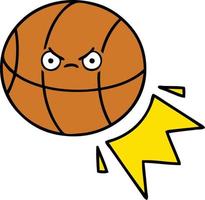 basket-ball de dessin animé mignon vecteur