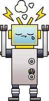 robot qui pleure dessin animé ombragé dégradé vecteur