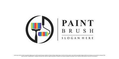 icône de peinture créative et inspiration de conception de logo de brosse avec vecteur premium d'élément créatif