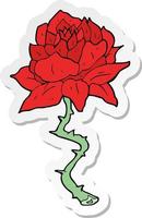 autocollant d'une rose de tatouage de dessin animé vecteur