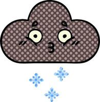 nuage de neige de tempête de dessin animé de style bande dessinée vecteur