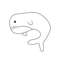 croquis de baleine. dessin sur fond blanc vecteur
