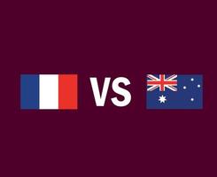 france et australie drapeau emblème symbole conception asie et football européen final vecteur pays asiatiques et européens équipes de football illustration