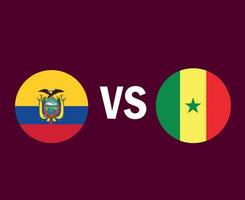 conception de symbole de drapeau equateur et sénégal amérique latine et afrique vecteur final de football pays d'amérique latine et d'afrique illustration d'équipes de football