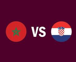 conception de symbole de drapeau maroc et croatie finale de football africain et européen vecteur illustration déquipes de football de pays africains et européens