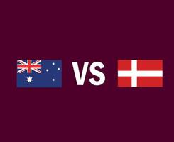 australie et danemark drapeau emblème symbole conception asie et europe football final vecteur pays asiatiques et européens équipes de football illustration