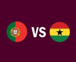 conception de symbole de drapeau portugal et ghana finale de football africain et européen vecteur illustration d'équipes de football de pays africains et européens