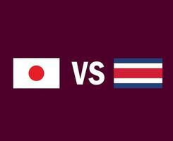 japon et costa rica drapeau emblème symbole conception amérique du nord et asie football final vecteur pays nord américains et asiatiques équipes de football illustration