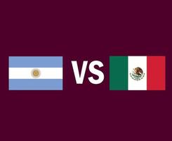 argentine et mexique drapeau emblème symbole conception amérique du nord et amérique latine football final vecteur pays d'amérique du nord et d'amérique latine équipes de football illustration