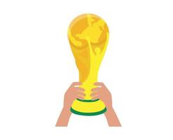 trophée de la coupe du monde fifa logo champion mondial symbole or conception vecteur abstrait illustration