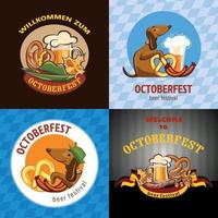 concept de bannière de bière octoberfest, style dessin animé vecteur