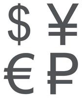 signes monétaires mis simple vecteur icône