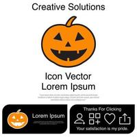 icône de citrouille d'halloween eps 10 vecteur