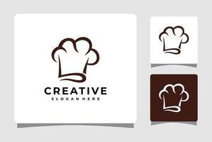 inspiration de conception de modèle de logo de restaurant de chapeau de chef vecteur