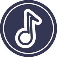 icône circulaire de note de musique vecteur