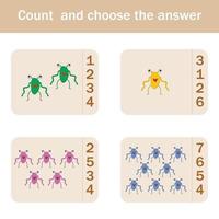jeu de comptage pour les enfants d'âge préscolaire. compter combien de monstres vecteur