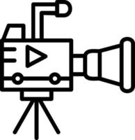 icône de ligne de vecteur de caméra vidéo