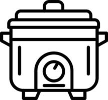 icône de ligne de cuisinière vecteur