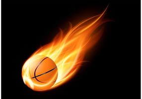 Vecteur libre de basketball sur feu