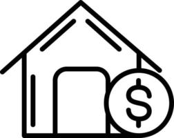 icône de ligne de vecteur de prêt immobilier