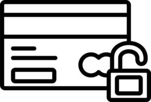 icône de ligne vectorielle de déverrouillage de carte vecteur