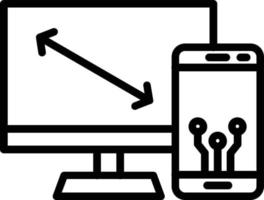 icône de ligne vectorielle de conception réactive vecteur