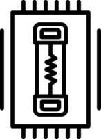 icône de ligne de boîte à fusibles vecteur