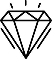 icône de ligne de vecteur de diamant