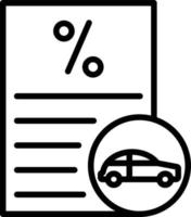 icône de ligne de vecteur de prêt de voiture