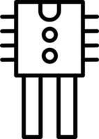 icône de ligne de transistor vecteur